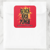 Sticker Carré Bloc Kick Punch Fire Gfx Red (Sac)