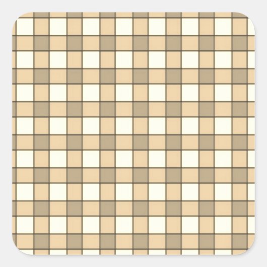 Sticker Carré Blocs de contrôle Brown et blanc (Devant)