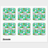 Sticker Carré Blocs de jouets petits - vert (Feuille)