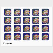 Sticker Carré Blond Girl Crazy Pour Camping (Feuille)