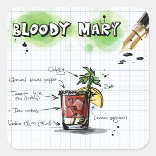 Sticker Carré Bloody Mary
