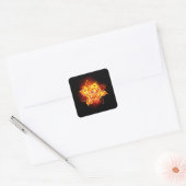 Sticker Carré Blooming Fire Rose (Enveloppe)