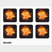 Sticker Carré Blooming Fire Rose (Feuille)