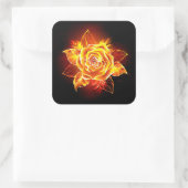 Sticker Carré Blooming Fire Rose (Sac)