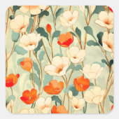 Sticker Carré Blossom vintage (Devant)