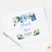 Sticker Carré Blue and Navy Flowers with Foliage (Enveloppe)