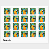 Sticker Carré Blue and Yellow Macaw Parrot (Feuille)