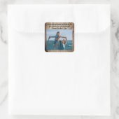 Sticker Carré Blue best grandpa ever the times (Sac)