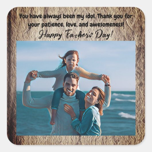 Sticker Carré Blue best grandpa ever the times (Devant)