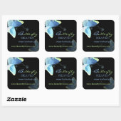 Sticker Carré Blue + Black Butterfly Business Marketing (Feuille)