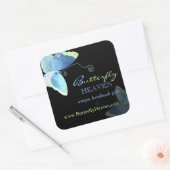 Sticker Carré Blue + Black Butterfly Business Marketing (Enveloppe)