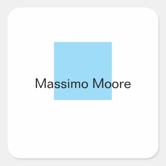 Sticker Carré Blue Black White Plain Elegant Own Name (Devant)