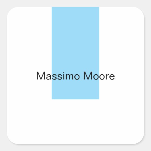 Sticker Carré Blue Black White Plain Elegant Own Name (Devant)