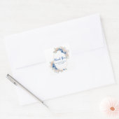 Sticker Carré Blue Boho Pampas Grass Bridal Shower (Enveloppe)