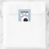 Sticker Carré Blue Boy Bowling Party Anniversaire Favoriser (Sac)