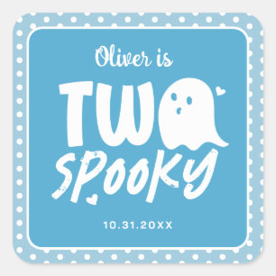 Sticker Carré Blue Boy Deux Éffrayant Halloween 2e anniversaire