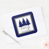 Sticker Carré Blue Buffalo Check Pine Trees Company (Enveloppe)