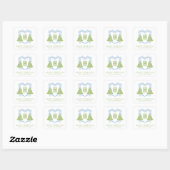 Sticker Carré Blue Chinoiserie Arbre de Noël Monogram Crest (Feuille)