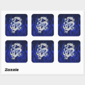 Sticker Carré Blue Chrome comme Dragon Carbon Fiber Style (Feuille)