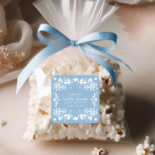 Sticker Carré Blue Cielito Lindo Garçon Baby Shower 