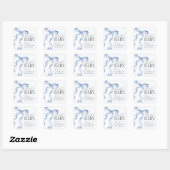 Sticker Carré Blue Coquette Bow fille Baby shower Favoriser (Feuille)