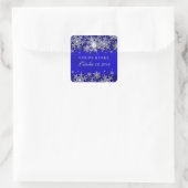 Sticker Carré Blue Crystal Pearl Snowflake Mariage en argent (Sac)