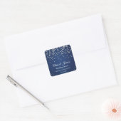 Sticker Carré Blue Denim Diamonds Pearls Couple Wedding shower (Enveloppe)