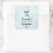Sticker Carré Blue Dreamcatcher Chandelle design Boho élégant (Sac)