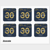 Sticker Carré Blue Elegant Lights 30e anniversaire de Mariage (Feuille)