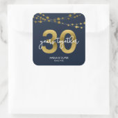 Sticker Carré Blue Elegant Lights 30e anniversaire de Mariage (Sac)