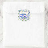 Sticker Carré Blue Floral Rose Année de graduation (Sac)