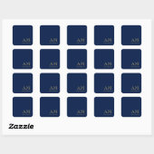 Sticker Carré Blue Gold Colours Professionnel Lettres initiales (Feuille)