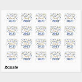 Sticker Carré Blue Gold Confetti 2023 (Feuille)