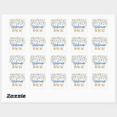 Sticker Carré Blue Gold Confetti Welcome Back (Feuille)