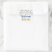 Sticker Carré Blue Gold Confetti Welcome Back (Sac)