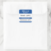 Sticker Carré Blue Hello Pronouns (Sac)