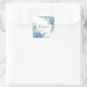 Sticker Carré Blue Hydrangea Floral Bridal Shower (Sac)