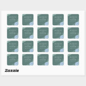 Sticker Carré Blue Hydrangea Floral Mariage (Feuille)
