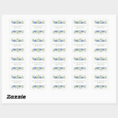 Sticker Carré Blue Hydrangeas Adresse Mariage (Feuille)