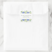 Sticker Carré Blue Hydrangeas Adresse Mariage (Sac)