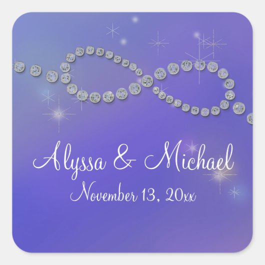 Sticker Carré Blue Infinity Symbole Sign Infinite Love Twinkling (Devant)