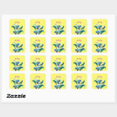 Sticker Carré Blue Iridescente Holographique Calla Lilies (Feuille)