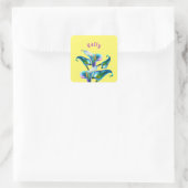 Sticker Carré Blue Iridescente Holographique Calla Lilies (Sac)