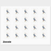 Sticker Carré Blue Jay Bird Berries (Feuille)