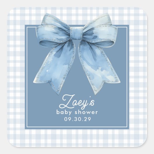 Sticker Carré Blue Jean Baby Baby Shower (Devant)