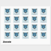 Sticker Carré Blue Jean Denim C'est un Baby shower garçon (Feuille)