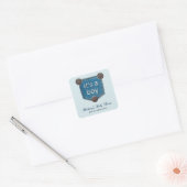 Sticker Carré Blue Jean Denim C'est un Baby shower garçon (Enveloppe)