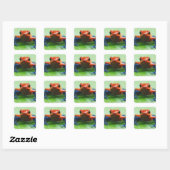 Sticker Carré Blue Jean Frog (Feuille)