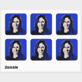 Sticker Carré Blue Kamala Harris Pop Art (Feuille)