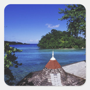 Sticker Carré Blue Lagoon, Port Antonio, Jamaïque